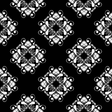  Soyut parçalarla tek renkli arkaplan. Düzenli siyah-beyaz desen. Tekstil tasarımı, yüzey dokuları, ambalaj kağıdı için soyut arkaplan.