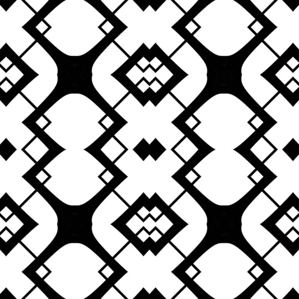 シームレスな背景 黒と白の抽象的な形をしたモダンなスタイリッシュなテクスチャーシンプルなグラフィックデザイン幾何学模様の繰り返し — ストック写真