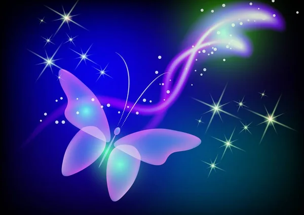 Sihirli Kelebeklerle Parıldayan Bir Görüntü Grafik Tasarımı Için Şeffaf Yansıtıcı — Stok fotoğraf