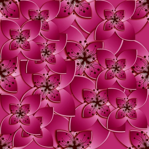 Mode Nahtlose Muster Mit Plastikblumen Aus Geschnittenem Papier Blume Stil — Stockfoto