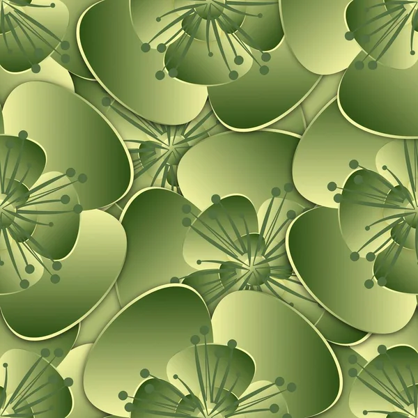 Fashion Seamless Pattern Plastic Flowers Made Cut Paper Flower Style — Stock Photo, Image