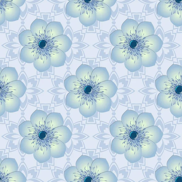 Fashion Seamless Pattern Plastic Flowers Made Cut Paper Flower Style — Stock Photo, Image