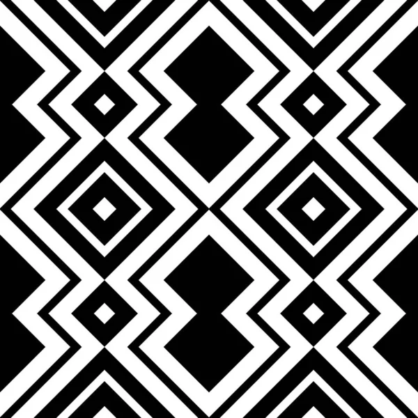 Lines Strokes Squares Ornament Black White Seamless Pattern Ancient Mosaic — Stock Photo, Image