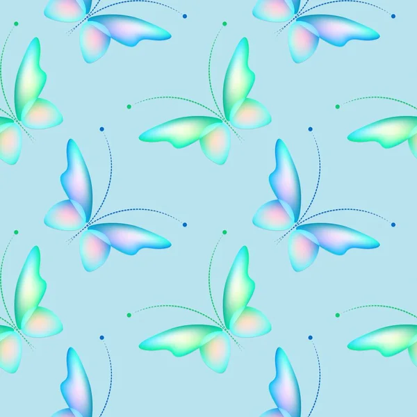 Cheerful Pattern Colorful Butterflies Regular Seamless Pattern Seamless Pattern Funny — Stock Photo, Image