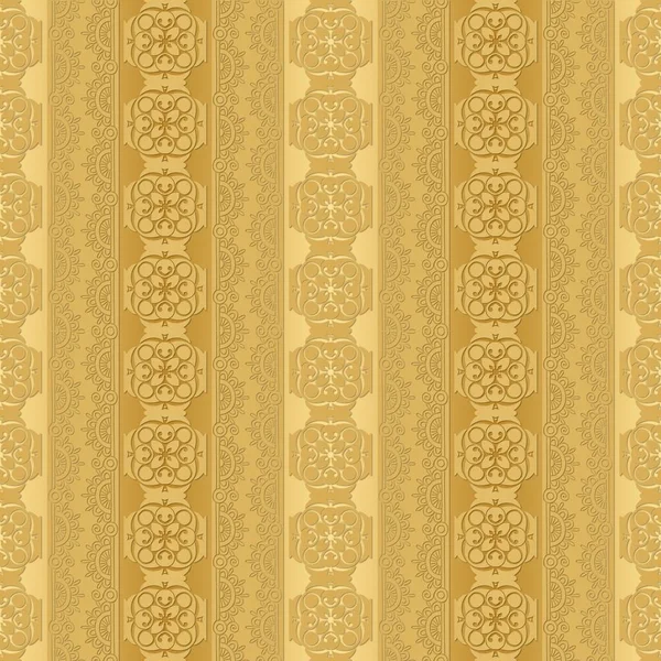 Luxury golden design for wallpaper, fabric. Gold 3d seamless pattern.Modern surface texture. Decorative geometric ornaments.