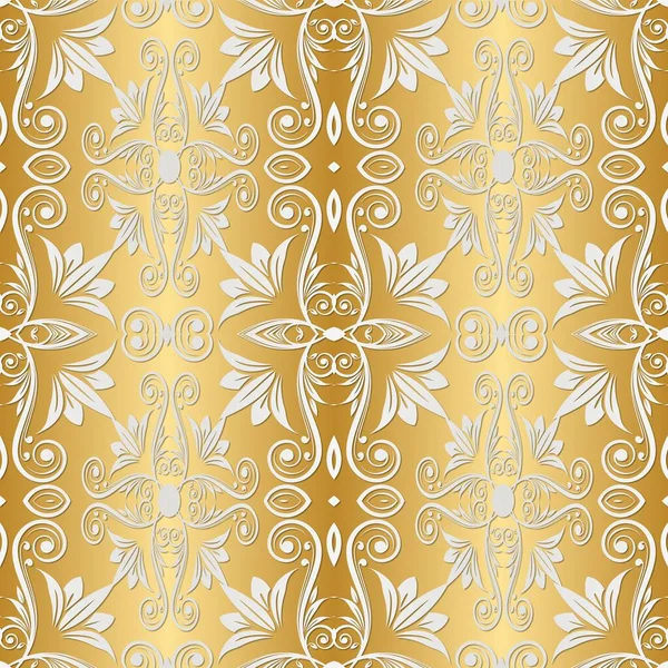 Luxury Golden Design Wallpaper Fabric Gold Seamless Pattern Modern Surface — Stock Photo, Image