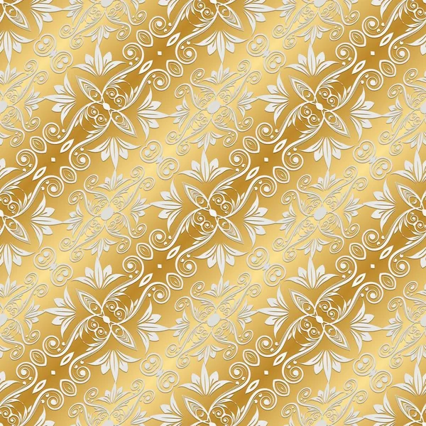 Luxury Golden Design Wallpaper Fabric Gold Seamless Pattern Modern Surface — Stock Photo, Image