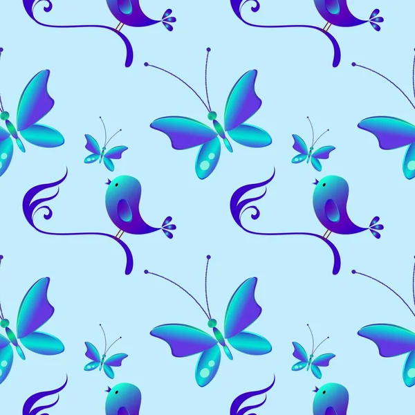 Fröhliches Muster Mit Bunten Schmetterlingen Regelmäßige Nahtlose Muster Nahtloses Muster — Stockfoto