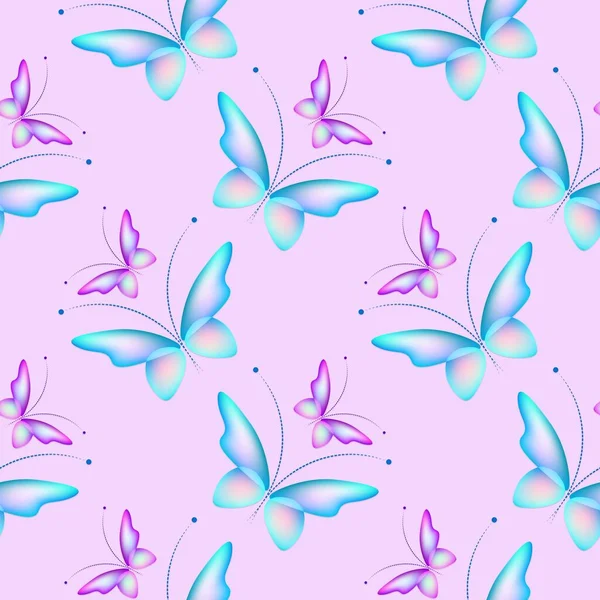 Fröhliches Muster Mit Bunten Schmetterlingen Regelmäßige Nahtlose Muster Nahtloses Muster — Stockfoto
