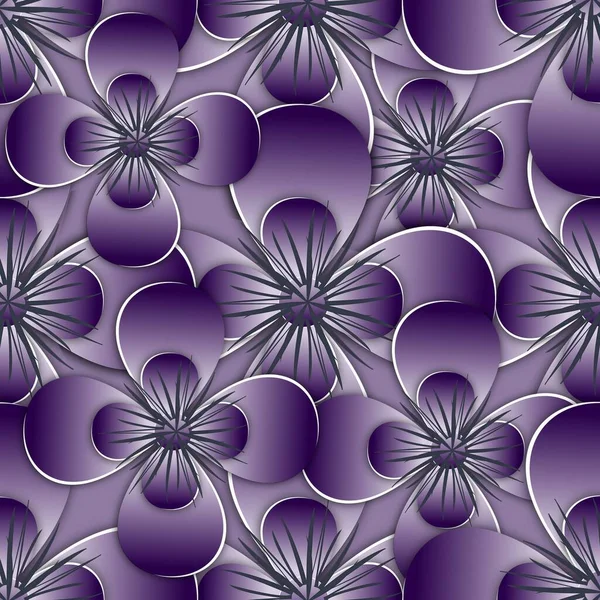 Fashion Seamless Pattern Plastic Flowers Made Cut Paper Flower Style — Stock Photo, Image