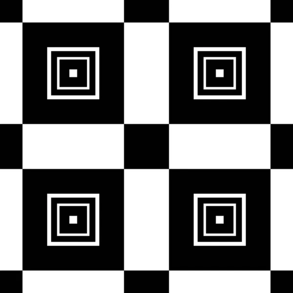 Linien Striche Quadrate Verzieren Nahtloses Schwarz Weiß Muster Antikes Mosaik — Stockfoto