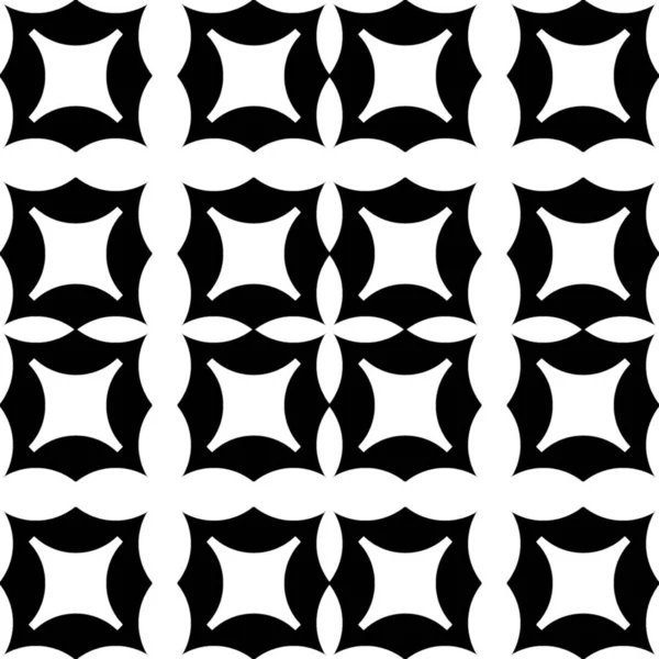 ストローク 正方形の装飾 黒と白のシームレスなパターン 古代モザイク デジタルペーパープリント シームレスな背景 — ストック写真