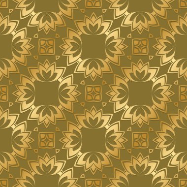 Baskı için altın kağıt. Kusursuz desen. Dekorlu altın arkaplan. Taklit metal folyo.