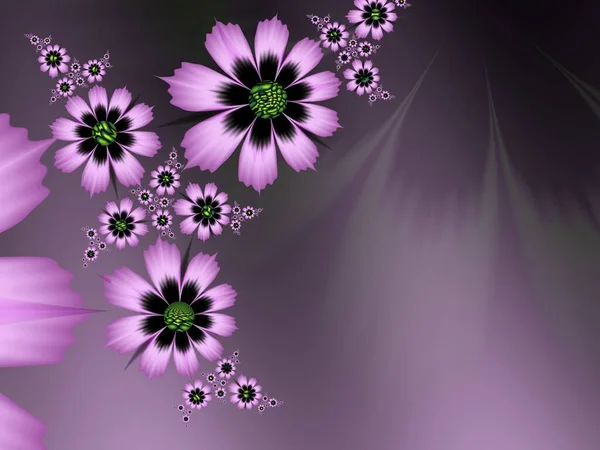 Lila Fraktale Illustration Als Hintergrund Mit Blume Kreatives Element Für — Stockfoto