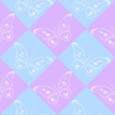 Renkli kelebeklerle neşeli bir desen. Düzenli, pürüzsüz desen. Kusursuz desen, komik arka plan..