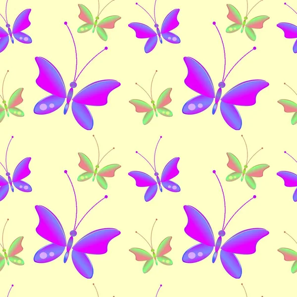 Cheerful Pattern Colorful Butterflies Regular Seamless Pattern Seamless Pattern Funny — Stock Photo, Image