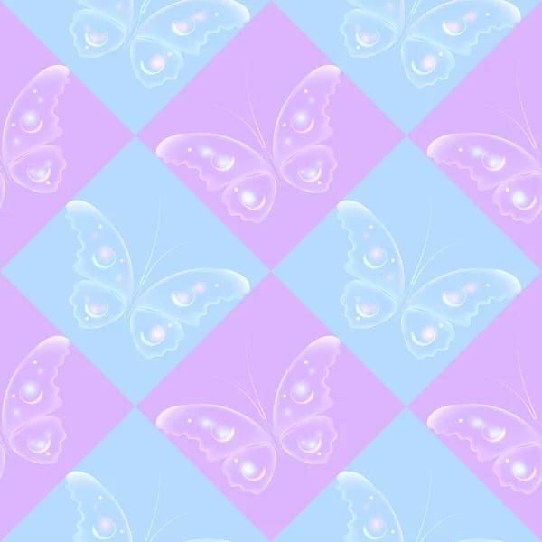 Veselý Vzor Barevnými Motýly Pravidelný Bezešvý Vzor Bezešvé Vzor Legrační — Stock fotografie