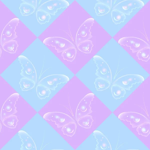 Cheerful Pattern Colorful Butterflies Regular Seamless Pattern Seamless Pattern Funny — Stock Photo, Image