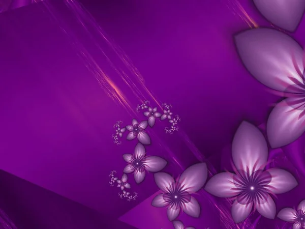 Фіолетова Фрактальна Ілюстрація Фон Квіткою Творчий Елемент Дизайну Фрактальна Квітка — стокове фото