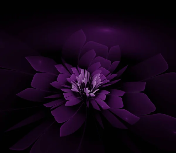 Dunkle Fraktale Blume Digitales Kunstwerk Für Kreatives Grafikdesign — Stockfoto