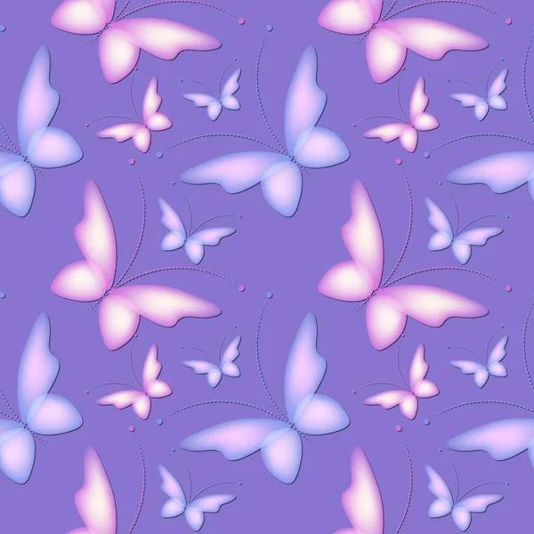 Cheerful Pattern Colorful Butterflies Regular Seamless Pattern Seamless Pattern Funny — Stock Photo, Image