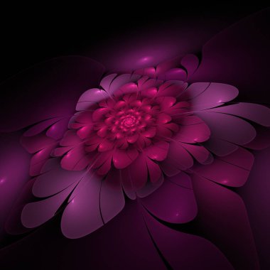 Orijinal fraktal desen. Dijital fraktal sanat. Koyu 