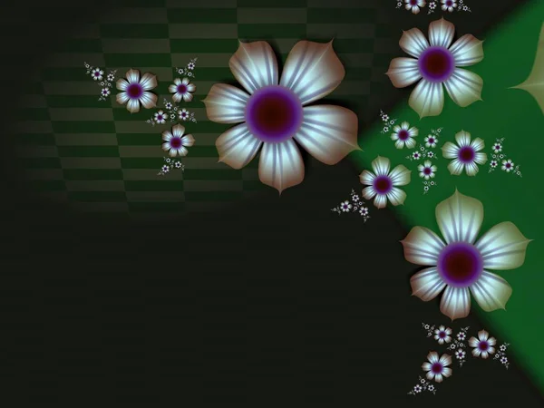 Zielony Obraz Fraktalny Jako Tło Kwiatem Element Kreatywny Projektowania Fraktalny — Zdjęcie stockowe