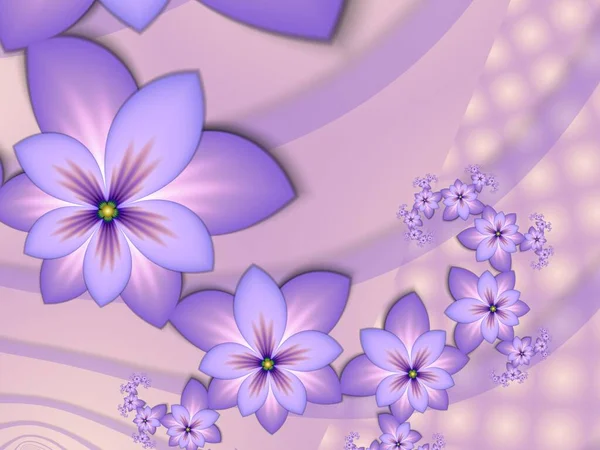 Lila Fraktál Illusztráció Háttér Virág Kreatív Elem Tervezéshez Matematikai Algoritmusból — Stock Fotó