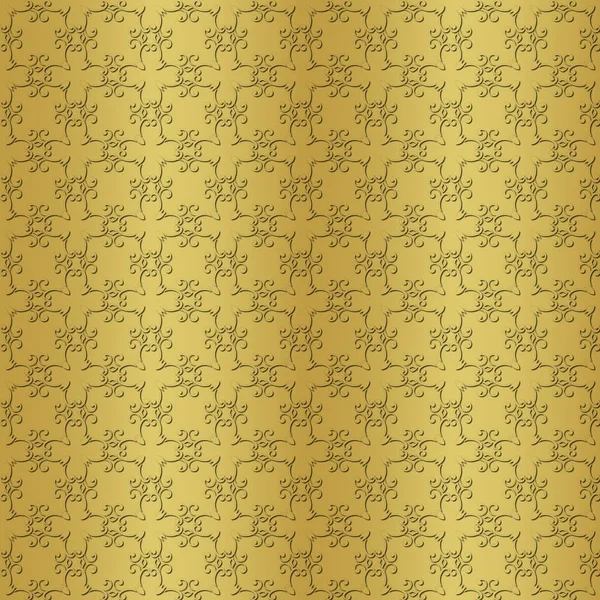 Gold paper for printing.  Seamless pattern. Gold background with decor. Imitation metal foil.