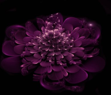 Koyu fraktal çiçek, yaratıcı grafik tasarımı için dijital sanat çalışması