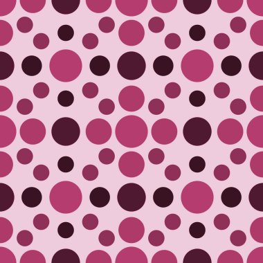 Tekstil ve kağıt üzerine basım için evrensel polka nokta dokusu. Farklı noktalı polka desenleri olan normal bir polka deseni. Renkli daireli çok renkli bir arkaplan. Yuvarlak şekilli doku.