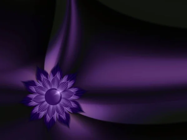 Фіолетовий Фрактальний Ілюстративний Фон Квіткою Творчий Елемент Дизайну Фрактальна Квітка — стокове фото
