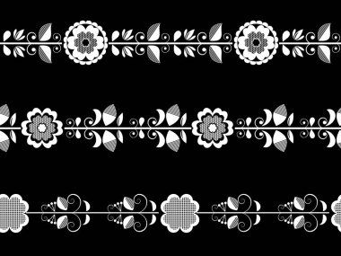 Çiçekli siyah, beyaz, pürüzsüz arkaplan 