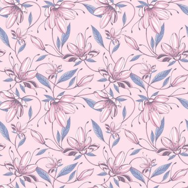 Renkli çiçekler kusursuz bir desen. Çiçekli çok renkli arkaplan