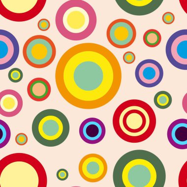 Çok renkli daireleri olan düzenli, pürüzsüz desen
