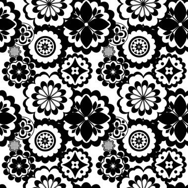 Çiçekli siyah, beyaz, pürüzsüz arkaplan 