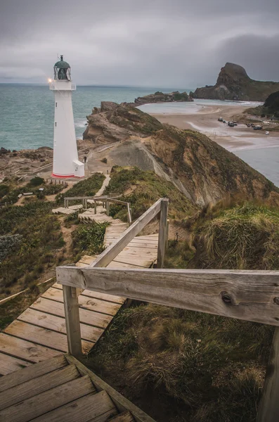 Kasteel vuurtoren van Point, Nieuw-Zeeland — Stockfoto