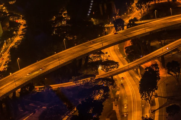 Puente de unión grande por la noche desde arriba — Foto de Stock