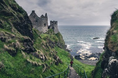 Medieval castle on the seaside, Ireland clipart