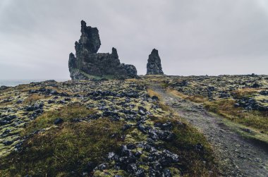 şaşırtıcı kaya oluşumu, Londrangar, Snaefellsness Yarımadası, İzlanda