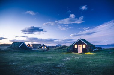 geleneksel İzlanda gece konut