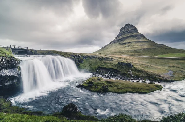 Izland Kirkjufell-vízesés — Stock Fotó