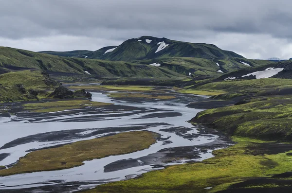 IJslandse landschap, rivier — Stockfoto