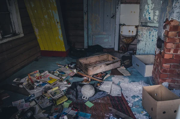 Ruined house interior — Stock Photo, Image