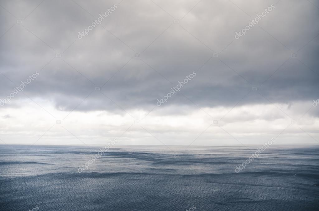 heavy clouds over the sea