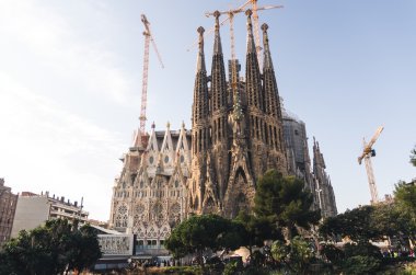 Ocak ayı 31st 2016 Barcelona, İspanya. Sagrada Familia Katedrali eserlerinden ilerliyor