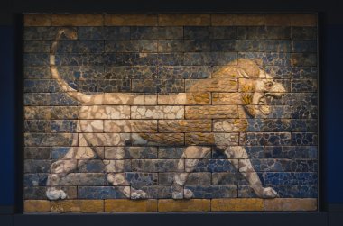 Persian lion mosaic clipart