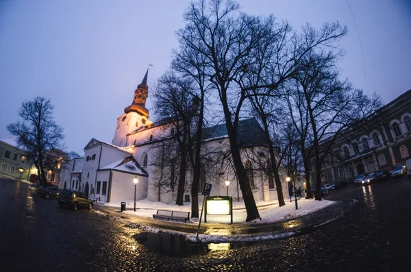 Stad van Tallinn, Estland, in de Winter Stockfoto