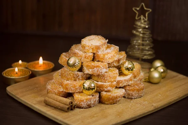 Comida Tradicional Para Natal Brasil Rabanadas — Fotografia de Stock