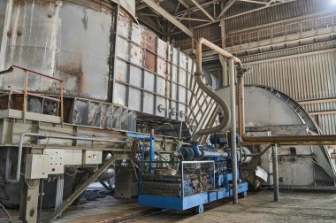 Beton karıştırma kulesi. İnşaat tesisi kavramı.